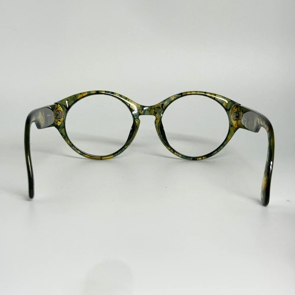 Vienna‎ Line 1627 51 Eyeglasses Frames Green Yellow Marbled Round 52-20 Optyl